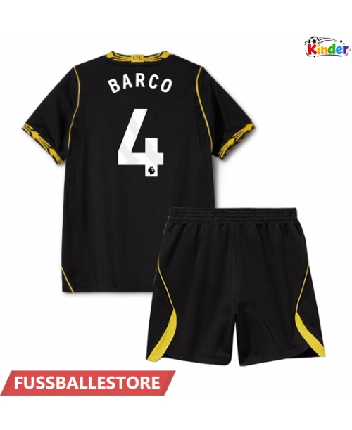 Günstige Chelsea Valentin Barco #4 Auswärts Trikotsatzt Kinder 2026-27 Kurzarm (+ Kurze Hosen)